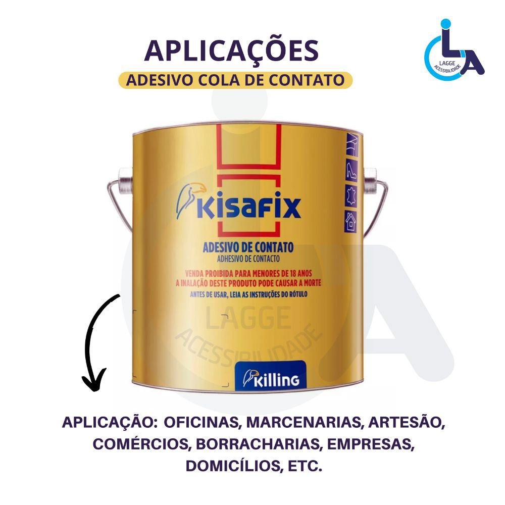 Kit 10 Pisos Tátil Direcional Amarelo Pvc 25x25cm / Fita Crepe / Pincel / Cola Kisafix 750g - 4