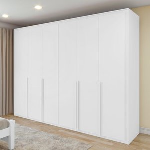 Guarda Roupa 6 Portas 6 Gavetas 100% Mdf Easy Space Branco Lopas