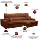 Ver imagem 3 de Sofá Retrátil Reclinável para Sala 4 Lugares 290cm Aisha F04 Veludo Terracota - Lyam Decor