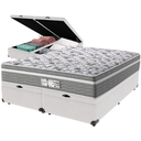 Ver imagem 1 de Cama Box Baú e Colchão Evolution Molas Ensacadas Queen Probel: Branco