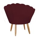 Ver imagem 3 de Kit Namoradeira + 2 Poltronas Decorativa Pétala Suede Marsala Pés Madeira Mz Decor