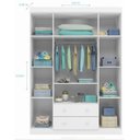 Ver imagem 4 de Kit Quarto Infantil Bebê Livia Cômoda 4 Gavetas E Guarda Roupa 4 Portas 2 Gavetas Com Detalhe Branco