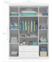 Ver imagem 4 de Kit Quarto Infantil Bebê Livia Cômoda 4 Gavetas E Guarda Roupa 4 Portas 2 Gavetas Com Detalhe Branco