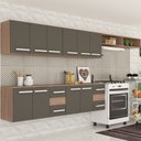 Ver imagem 1 de Cozinha Completa ágata 10 Portas 4 Gavetas Castanho/Preto - Panorama Móveis