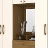 Guarda Roupa Camarim 6 Portas e 2 Gavetas com Banco Nature/off White - Móveis Briz - 3