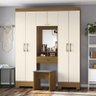 Guarda Roupa Camarim 6 Portas e 2 Gavetas com Banco Nature/off White - Móveis Briz - 2