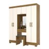 Guarda Roupa Camarim 6 Portas e 2 Gavetas com Banco Nature/off White - Móveis Briz - 1