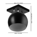 Ver imagem 3 de Lustre Plafon Bola 15 cm Quadrada Preto com Cobre