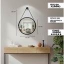 Ver imagem 5 de Kit 2 Espelhos Redondo Adnet Decorativo Suspenso com Alça 50cm + Suporte Cobre com Alça Preta