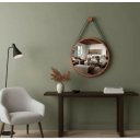 Ver imagem 7 de Kit 2 Espelhos Redondo Adnet Decorativo Suspenso com Alça 50cm + Suporte Cobre com Alça Preta