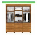 Ver imagem 3 de Guarda Roupa Londres 3 Portas 9 Gavetas com Espelho Benetil Móveis - Cinamomo