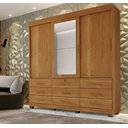 Ver imagem 1 de Guarda Roupa Londres 3 Portas 9 Gavetas com Espelho Benetil Móveis - Cinamomo