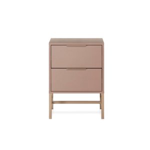 Mesa de Cabeceira Square 2 Gavetas 43 Cm X 40 Cm Rosa Blush