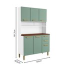 Ver imagem 2 de Cozinha Compacta de Aço 6 Portas 2 Gavetas Verde Bella Bertolini Verde/branco