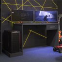 Ver imagem 1 de Mesa Gamer Escrivaninha Drx 9000 1 Gaveta 127cm Móveis Leão Preto