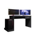 Ver imagem 2 de Mesa Gamer Escrivaninha Drx 9000 1 Gaveta 127cm Móveis Leão Preto