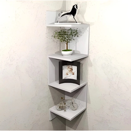 Nicho Prateleira de Canto Parede Suspensa Guardar Livros Objetos Decorativos Mdf Branco - 3