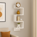 Ver mais imagens de Nicho Prateleira de Canto Parede Suspensa Guardar Livros Objetos Decorativos MDF Branco