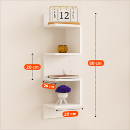 Nicho Prateleira de Canto Parede Suspensa Guardar Livros Objetos Decorativos Mdf Branco - 7 Nicho Prateleira de Canto Parede Suspensa Guardar Livros Objetos Decorativos Mdf Branco - 7