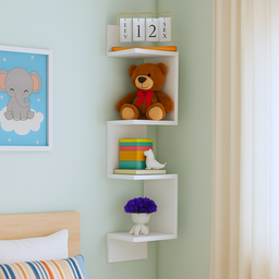 Nicho Prateleira de Canto Parede Suspensa Guardar Livros Objetos Decorativos Mdf Branco - 6 Nicho Prateleira de Canto Parede Suspensa Guardar Livros Objetos Decorativos Mdf Branco - 6