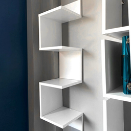 Nicho Prateleira de Canto Parede Suspensa Guardar Livros Objetos Decorativos Mdf Branco - 2
