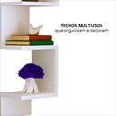 Ver imagem 4 de Nicho Prateleira de Canto Parede Suspensa Guardar Livros Objetos Decorativos MDF Branco
