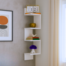 Nicho Prateleira de Canto Parede Suspensa Guardar Livros Objetos Decorativos Mdf Branco - 1