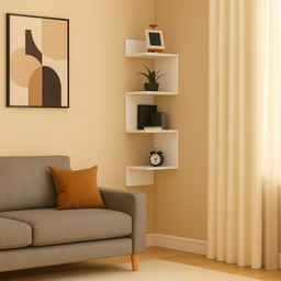 Nicho Prateleira de Canto Parede Suspensa Guardar Livros Objetos Decorativos Mdf Branco - 2 Nicho Prateleira de Canto Parede Suspensa Guardar Livros Objetos Decorativos Mdf Branco - 2