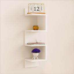 Nicho Prateleira de Canto Parede Suspensa Guardar Livros Objetos Decorativos Mdf Branco - 9 Nicho Prateleira de Canto Parede Suspensa Guardar Livros Objetos Decorativos Mdf Branco - 9