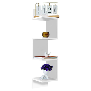 Nicho Prateleira de Canto Parede Suspensa Guardar Livros Objetos Decorativos Mdf Branco