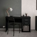 Ver imagem 1 de Mesa de Escritório Malta 120cm 2 Gavetas Preto Politorno Móveis
