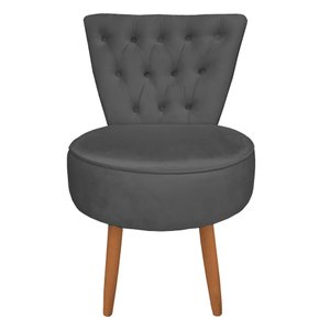 Poltrona Decorativa Royal Capitone de Luxo Slk Decor Cinza