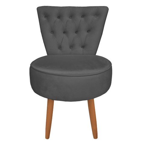 Poltrona Decorativa Royal Capitone de Luxo Slk Decor Cinza