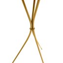 Ver imagem 3 de Mesa Lateral Redonda Pé Palito Tripé Metal 60cm X 45cm Madeira Maciça Apoio Decoração Sala Dourada