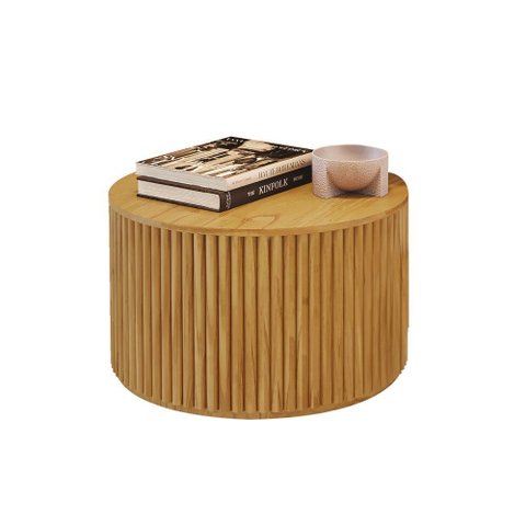 Mesa de Centro Decorativa Lua 02 D50cm em Madeira Maciça - Mel