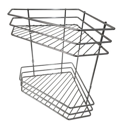 Prateleira Aramada de Canto Duplo Cromada Bredal