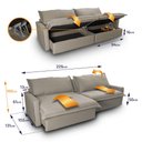 Ver imagem 4 de Sofá Cama Baú Ravello sem Caixa 2,26m Linho 3 Lugares