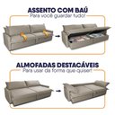 Ver imagem 5 de Sofá Cama Baú Ravello sem Caixa 2,26m Linho 3 Lugares