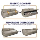 Ver imagem 5 de Sofá Cama Baú Ravello sem Caixa 2,26m Linho 3 Lugares