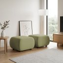 Ver imagem 1 de Puff para Sala KIT2 Orgânico Nara 60 cm Base Fixa Moderno Bouclê D03 - D'Rossi
