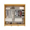 Guarda Roupa Solteiro com Espelho e 2 Portas Deslizantes 100% MDF Wanessa Nature/Off White - 3