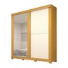 Guarda Roupa Solteiro com Espelho e 2 Portas Deslizantes 100% MDF Wanessa Nature/Off White - 1