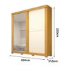 Guarda Roupa Solteiro com Espelho e 2 Portas Deslizantes 100% MDF Wanessa Nature/Off White - 5
