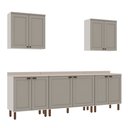 Ver imagem 3 de Armário de Cozinha Completa Iluminata 2,80m 8 Peças Branco/fendi - Genialflex