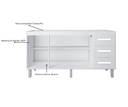 Ver imagem 3 de Balcão de Cozinha Gabinete para Pia 140cm Carina com 3 Portas e Gavetas sem Tampo - Branco