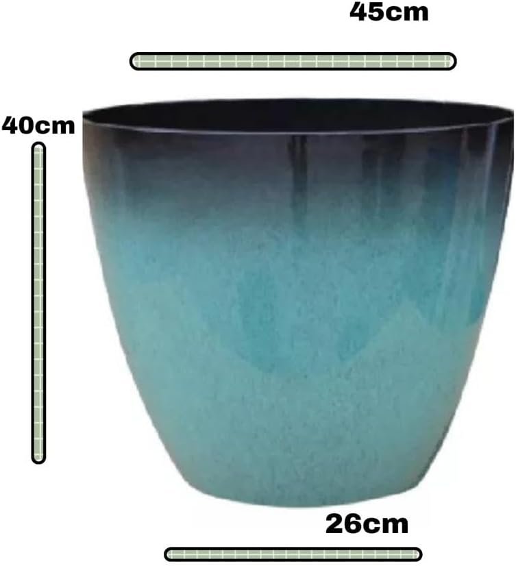 Vaso para Plantas Grande Decorativo Sala Jardim Alto Brilho (liso/azul) - 2