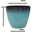 Ver imagem 2 de Vaso para Plantas Grande Decorativo Sala Jardim Alto Brilho (liso/azul)