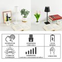 Ver imagem 2 de Luminária Abajur Mesa Led Touch Dimerizável S/ Fio Portátil Branco