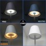 Luminária Abajur Mesa Led Touch Dimerizável S/ Fio Portátil Branco - 3