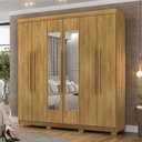 Ver imagem 1 de Guarda-roupa Casal Bahamas 6 Portas 2 Gavetas com Espelho Nature - Pnr Móveis